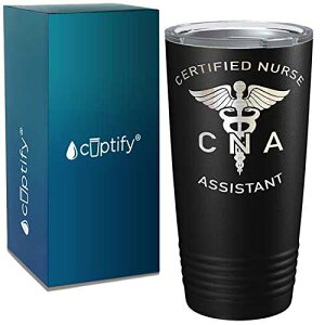 CNA FŌtAVX^g Mtg ubN 20 IX XeXX`[ ^u[ Wt - fMJbv - gx}O Cuptify CNA Certified Nurse Assistant Gift on Black 20 oz Stainless Steel Tumbler with Li