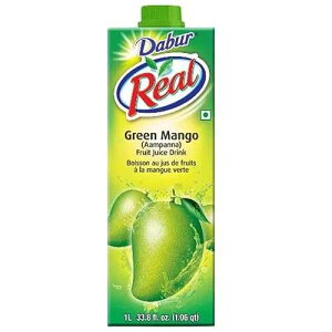 Dabur A O[ }S[/Api t[c (JNe/Ne) W[X hN 1 Ltr [3 pbN] Dabur Real Green Mango/Aampanna Fruit (Cocktail/Mocktail) Juice Drink 1 Ltr [pack of 3]