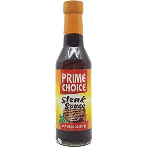 Prime Choice Xe[L\[X 9.6 IX̃KXr Prime Choice steak sauce in 9.6-ounce glass bottle