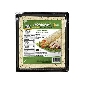 Norigami Egg Wraps Pea Protein -High Protein,Low Carb,Vegetarian Thin Healthy Wrap for Sandwiches - Ready To Fill And Serve-Certified Kosher,Non GMO,Gluten Free - 6 Wraps Pea Wrap Chia Seeds (1 Pack)