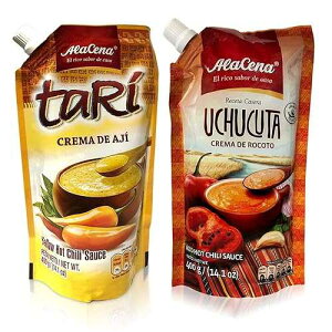 14.1 IX (2 pbN)AAZi N} f AW ^ & N} f Rg E`L[^ R{ pbN 400 O/e 14.1 Ounce (Pack of 2), Alacena Crema de Aj Tari & Crema de Rocoto Uchucuta Combo pack 400 G/Ea