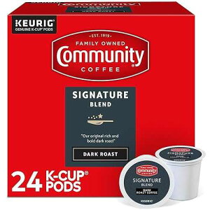 Community Coffee Signature Blend 24 Count Coffee Pods, Dark Roast, Compatible with Keurig 2.0 K-Cup Brewers, 24 Count (Pack of 1) Community Coffee Signature Blend 24 Count Coffee Pods, Dark Roast, Compatible with Ke