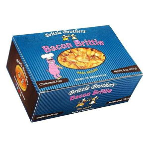 Brittle Brother's Bacon Brittle - 8 oz Box - Voted #1 in America - 4 x's more Nuts! - Cashew Pecan Bacon Corporate Gift Men Women Candy Snack Birthday Sampler Christmas Mother Father Graduation Office Mix Valentines