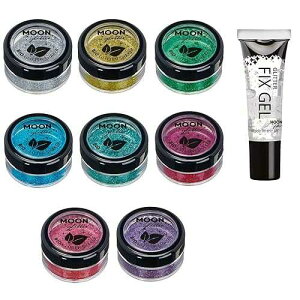 [Ob^[𐫃GROb^[VFCJ[ - ÁA܁AAOp100%ϕioCIOb^[ - 5g 8ZbgƃtBbNXWF Moon Glitter Biodegradable Eco Glitter Shakers - 100% Cosmetic B