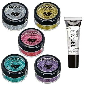 Moon Glitter ̐𐫃GR Ob^[ VF[J[ - ÁA܁AAOp 100% ϕioCI Ob^[ - 5g - 5 Zbg - Ob^[ tBbNX WFt Biodegradable Eco Glitter Shakers by Moon