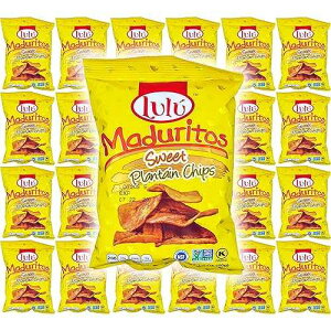 LULU Plantain Chips LULU Maduritos Sweet Plantain Chips, Gluten-Free, 1.4oz Bag (Pack of 24, Total of 33.6 Oz)