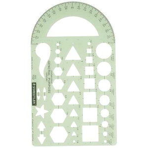 Staedtler ev[gA􉽊wI`/LAxAC`XP[A9.5 x 5.5 C` (977102) Staedtler Template, Geometric Shapes/Symbols, Protractor, Inch Scale, 9.5 x 5.5 Inches (977102)