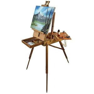 French Easels Artist Quality French Easel - Portable Art Easel with Storage Sketch Box, French Style Adjustable ting Easel with Wooden Pallete & Shoulder Strap for ting and Drawing
