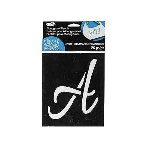 Tulip 33714 Contemporary Monogram Fabric Stencils, White Tulip 33714 Contemporary Monogram Fabric Stencils, White