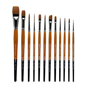 KINGART 1080C Radiant TAKLON 12{Zbg yCguVZbg A\[g S[hAVo[AubNAEbhXeC KINGART 1080C Radiant TAKLON Set of 12 t Brush Set, Assorted, Gold, Silver, Black, Wood Stain