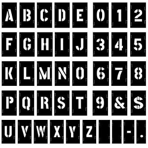 Attisstore ting Stencil Set, 1 inch Plastic Letters and Numbers Interlocking Stencil Kit 138 Pieces, Black