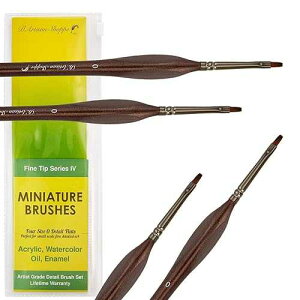 Small t Brush Set Craft. 4 pc Flat t Brushes for Acrylic ting Size 0. Model Brush for Dry Brushing, t by Numbers, Hobby Detail Work, Touch-Up, and Miniature ting Projects D'Artisan Shoppe Small t Brush Set Craft.