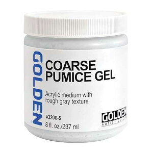 Coarse Pumice Gel by GOLDEN, 8 fl. oz. Jar, Professional Acrylic Gel Medium, Opaque Golden Artist Colors Coarse Pumice Gel by GOLDEN, 8 fl. oz. Jar, Professional Acrylic Gel Medium, Opaque
