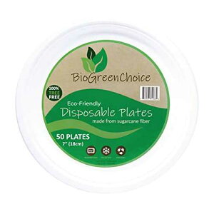 oCIO[`CX 7C` ɗD@ې^oKX/VRTgELrĝĎM ? dqWΉv[g (50) BioGreenChoice 7in. Eco-Friendly Fiber-Molded Bagasse/Natural Sugarcane Disposable Pape