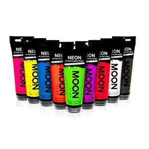 Moon Glow �X�[�p�[�T�C�Y 2.54 �I���X �u���b�N���C�g �l�I�� UV �t�F�C�X & �{�f�B �y�C���g - �`���[�u 9 �{�Z�b�g - �X�|���W �A�v���P�[�^�[�t�� Moon Glow Supersize 2.54oz Blacklight Neon UV Face & Body Paint