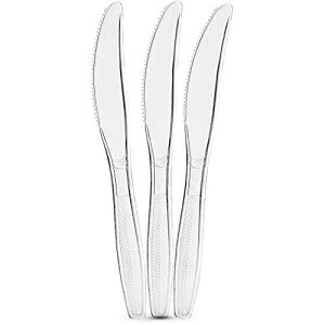 PLASTICPRO vX`bNiCtĝăJg[ʐH 100 JEg PLASTICPRO Clear Plastic Knives Disposable Cutlery Medium Weight Utensils 100 Count