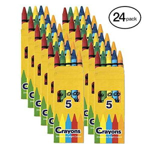 24 pbN N - 邢bNXFN oNA1  5 ̋lߍ킹oh A[g Zbg (24 pbN) Trail maker 24 Pack Crayons - Wholesale Bright Wax Coloring Crayons in Bulk, 5 Per B