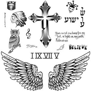 CARGEN Celebrity Life-Size Temporary Tattoos - Realistic Singer J.B Life-Size Temporary Tattoo Chest Back Arm Face Sleeves Fake Tattoo Stickers for Fans for Men Women for Boys Girls for Concert Party CARGEN Celebrity Life-