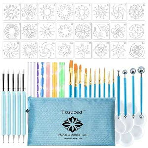 Tosuced 53PCS Mandala Dotting Tools Set for ting Rocks,Mandella Art and Drafting Art Supplies