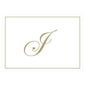Caspari S[hG{XCjV{bNXm[gJ[hA JA8 ̃J[hƕ Caspari Gold Embossed Initials Boxed Note Cards in Letter J, 8 Cards & Envelopes