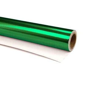 CleverDelights Metallic Green Wrapping Paper - 30 x 25 Feet Jumbo Roll - 62.5 Sq Ft - Traditional Width Shiny Premium Gift Wrap Paper CleverDelights Metallic Green Wrapping Paper - 30 x 25 Feet Jumbo Roll - 62.5 S