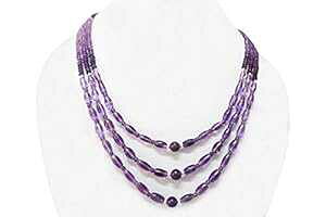 }`Xgh AWXg r[Y lbNX X^[O Vo[ r[Yƍ 16 C` WFXg[ WG[ anushruti Multi-Strand Amethyst Beaded Necklace Mixed with Sterling Silver Beads 16" Ge