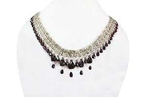 fUCi[ X[L[ NH[c & K[lbg r[Y lbNX WG[ X^[O Vo[ 16 C` WFXg[ nhCh WG[ anushruti Designer Smoky Quartz & Garnet beads ne