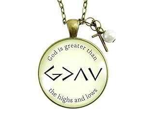 Gutsy Goodness 24 �C���` God is Greater Than Highs Lows �N���X�`���� �l�b�N���X �W���G���[ �N���X �`���[�� Gutsy Goodness 24 God is Greater Than Highs Lows Christian Necklace Jewelry Cross Charm