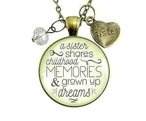 Gutsy Goodness 24 C` VX^[Y lbNX VX^[͎q̎voL܂ Ӗ̂WG[ Gutsy Goodness 24" Sisters Necklace Sister Shares Childhood Memories Meaningful Jewelry