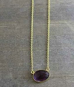 p[v AWXg t[tH[ WFXg[ lbNX S[hbL X^[OVo[ 17 C` 18 C` Sophia Rose Jewellery Purple Amethyst Free Form Gemstone Necklace Gold Plated S