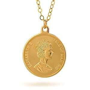 S[hRClbNXpy_gS[htBh`F[ 16 C` + 3 C` Avnis Gold coin Necklace for women Pendant Gold Filled chain 16 inches + 3 inch extension