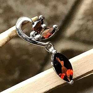 �{���� 1.25ct �K�[�l�b�g 925 �\���b�h �X�^�[�����O �V���o�[ �y���_���g 26mm Natural Rocks by Kala Genuine 1.25ct Garnet 925 Solid Sterling Silver Pendant 26mm