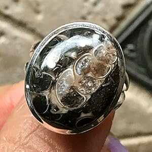 { Turtella WXp[ 925 \bh X^[O Vo[ tHbV O 7.75 Natural Rocks by Kala Genuine Turtella Jasper 925 Solid Sterling Silver Fossil Ring 7.75