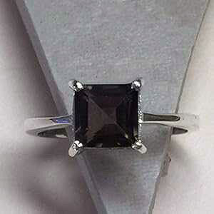 �i�`������ 2ct �X���[�L�[ �g�p�[�Y 925 �\���b�h �X�^�[�����O �V���o�[ �����O �T�C�Y 7.75 Natural Rocks by Kala Natural 2ct Smoky Topaz 925 Solid Sterling Silver Ring Size 7.75