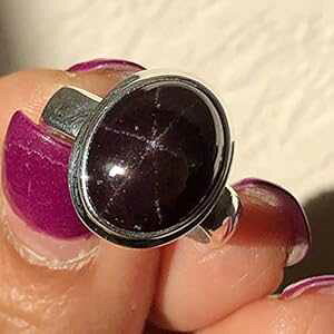 �V�R�X�^�[ �K�[�l�b�g�A6 �|�C���e�b�h �X�^�[ �K�[�l�b�g 925 �\���b�h �X�^�[�����O �V���o�[ �����O �T�C�Y 7 Natural Rocks by Kala Natural Star Garnet, 6 Pointed Star Garnet 925 Solid Sterling Silver Ring Size 7