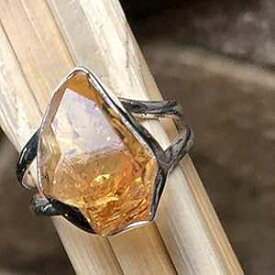ナチュラル ゴールデン シトリン 925 スターリング シルバー リング サイズ 7.75 Natural Rocks by Kala Natural Golden Citrine 925 Sterling Silver Ring Size 7.75