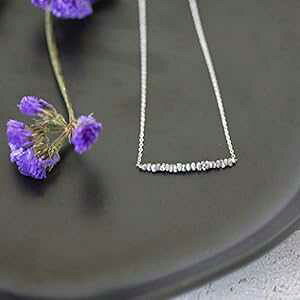 O[H_Ch o[ y_g X^[OVo[ lbNX WG[ Mtg p 16 C` Designed by Stacey Jewelry, LLC Grey Raw Diamond Bar Pendant Sterling Silver Necklace Jewelry Gift f
