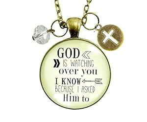 Gutsy Goodness 24 C` tFCX lbNX ނ͂ȂĂ܂ Be[W `[ WG[ Gutsy Goodness 24" Faith Necklace He is Watching Over You Vintage Charm Jewelry