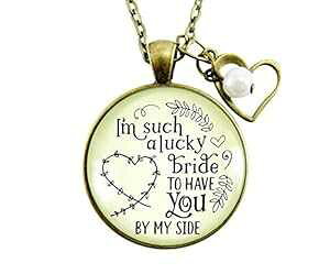Gutsy Goodness 24 �C���` �u���C�h���C�h �l�b�N���X I'm Lucky Bride �o�`�F�����b�e �p�[�e�B�[ �E�F�f�B���O �M�t�g Gutsy Goodness 24 Bridesmaid Necklace I'm Lucky Bride Bachelorette Party Wedding Gift