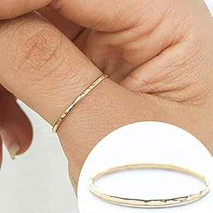 �S�[���h�t�B���h �A�[�e�B�U�� �n���}�[�h �X�^�b�J�u�� �����O �T�C�Y 10 EllieJMaui Gold Filled Artisan Hammered Stackable Ring Size 10