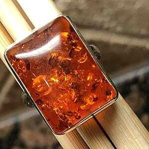 �o���e�B�b�N �A���o�[ 925 �\���b�h �X�^�[�����O �V���o�[ �����O �T�C�Y 7.75 Natural Rocks by Kala Baltic Amber 925 Solid Sterling Silver Ring Size 7.75