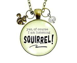 Gutsy Goodness 24 C` X lbNX ADHD t@j[ XjO tH[JX WG[ Aj} `[ Gutsy Goodness 24" Squirrel Necklace ADHD Funny Listening Focus Jewelry Animal Charm
