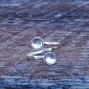 TCNBe[WNA~N{gn}[X^[OVo[oCpXO Bottled Up Designs Recycled Vintage Clear Milk Bottle Hammered Sterling Silver Bypass Ring