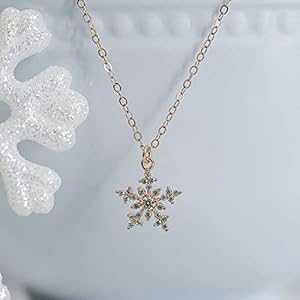 LLNX^Xm[t[Ny_g[YS[h[UlbNXWG[Mtgp 16 C` Designed by Stacey Jewelry, LLC Sparkly Crystal Snowflake Pendant Rose Gold Filled Necklace Jewelry Gift