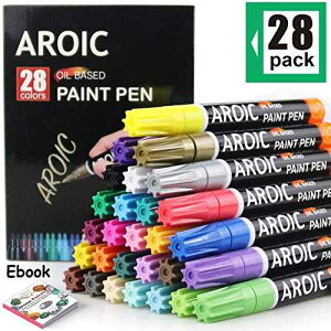 AROIC ł A؁AAvX`bNAKXALoXAZ~bNȂǗpy LAAcyCg}[J[A28pbNA24pbN AROIC Write On Anything pens for Rock, Wood, Metal,