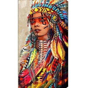 TOCARE Large Diamond ting Kits for Adults Native Indian Woman, Full Drill Diamond Art Kits for Adults 15.7x31.5Inch, Full Drill Diamond tings Kits for Home Wall Decor TOCARE Large Diamond ting Kits for Adults Native In