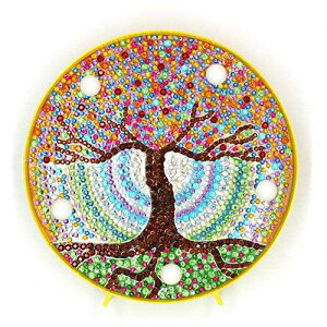 Yobeyi DIY Diamond ting Lamp with LED Lights Full Drill Crystal Drawing Kit Bedside Night Light Arts Crafts for Home Decoration or Christmas Gifts 6.0x6.0inch (Life Tree)