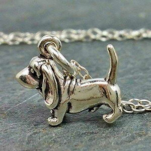 ^Cj[ oZbgnEh `[ lbNX - 925 X^[O Vo[A18 C` EnCharmed Tiny Basset Hound Charm Necklace - 925 Sterling Silver, 18"