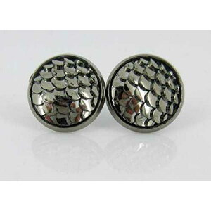 �w�}�^�C�g�g�[�� ���^���b�N �h���S�� �X�P�[�� �X�^�b�h �s�A�X 12mm �K�����^�� �O���[ �}�[���C�h Summerfield Collection Hematite-tone Metallic Dragon Scale Stud Earrings 12mm Gunmetal Gray Mermaid