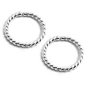 Fashion Art Jewelry Hoop Earrings Cartilage Nose Septum Ear Helix Tragus Piercing Jewelry for Women Hypoallergenic Thin Tiny (9mm / THICK - 18 gauge, Sterling Silver 925 / Twisted Wire)
